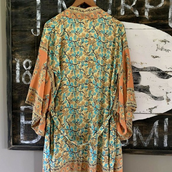 New Boho Floral Kimono Maxi Duster Cardigan - Picture 3 of 6